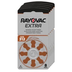 Rayovac A312 (PR41) klausos aparato baterijos 5x8 vnt. kaina ir informacija | Elementai | pigu.lt