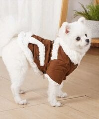Naminių gyvūnų paltas, 30x40 cm, rudas kaina ir informacija | Drabužiai šunims | pigu.lt