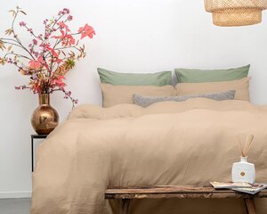 Комплект постельного белья Mousselin 240х220см, светло-серый, 100% хлопковый муслин цена и информация | Комплекты постельного белья | pigu.lt