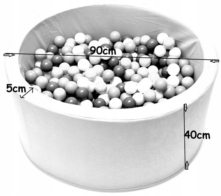 Kamuoliukų baseinas Welox 90x40 cm, 200 vnt, grey kaina ir informacija | Žaislai kūdikiams | pigu.lt