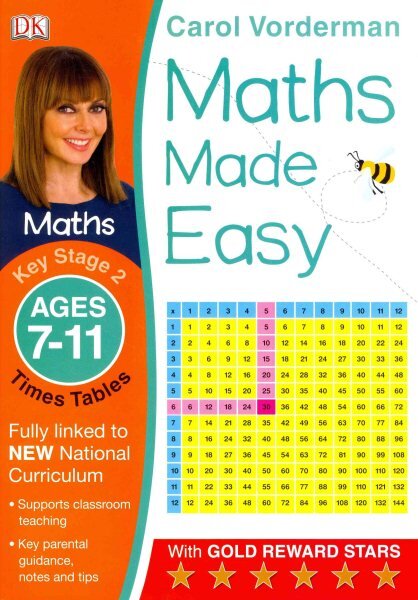Maths Made Easy: Times Tables, Ages 7-11 (Key Stage 2): Supports the National Curriculum, Maths Exercise Book, Ages 7-11, Key Stage 2 kaina ir informacija | Knygos paaugliams ir jaunimui | pigu.lt