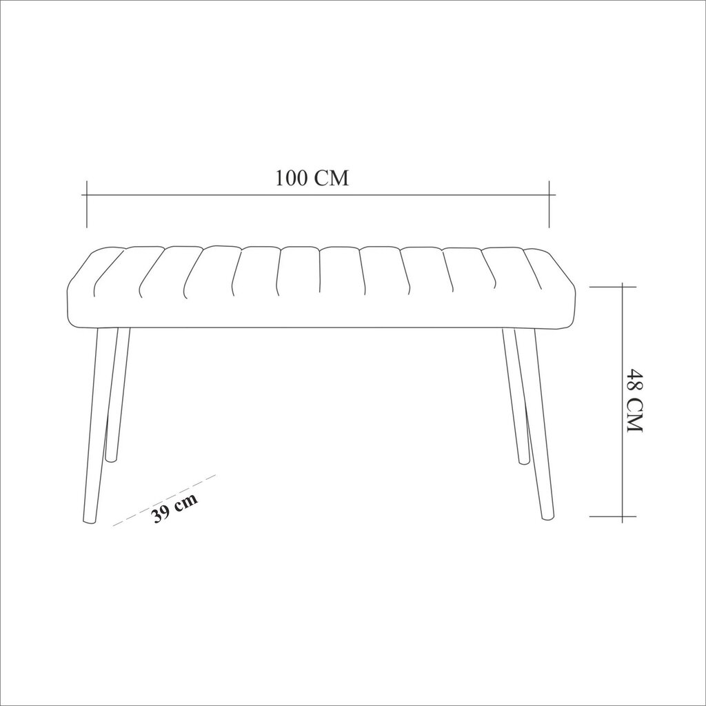 Pufas Asir, 100x48x39cm, pilkas/baltas цена и информация | Sėdmaišiai ir pufai | pigu.lt