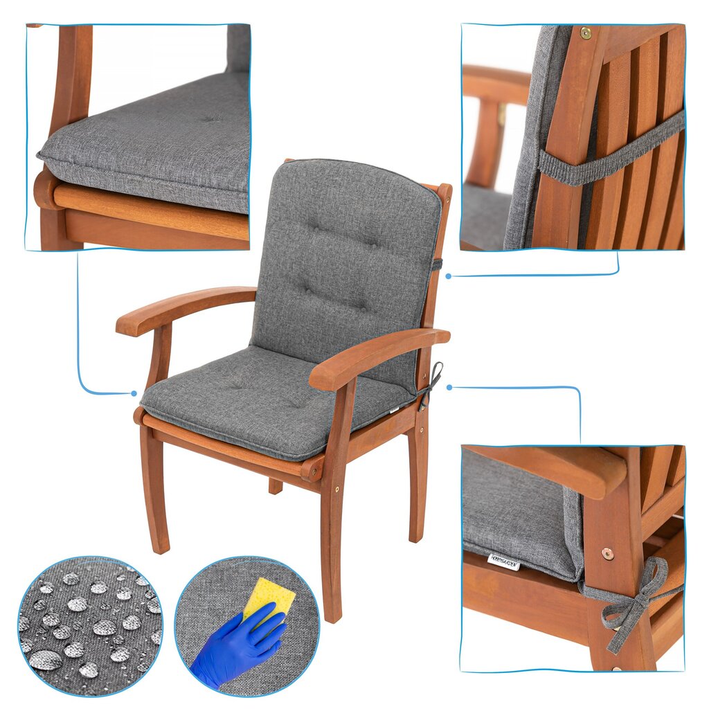 Kėdės pagalvėlė Hobbygarden Blanca, pilka kaina ir informacija | Pagalvės, užvalkalai, apsaugos | pigu.lt
