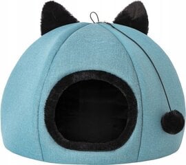 Лежак Doggy Kitty Head, 40x40x28 см, синий цвет цена и информация | Лежаки, домики | pigu.lt