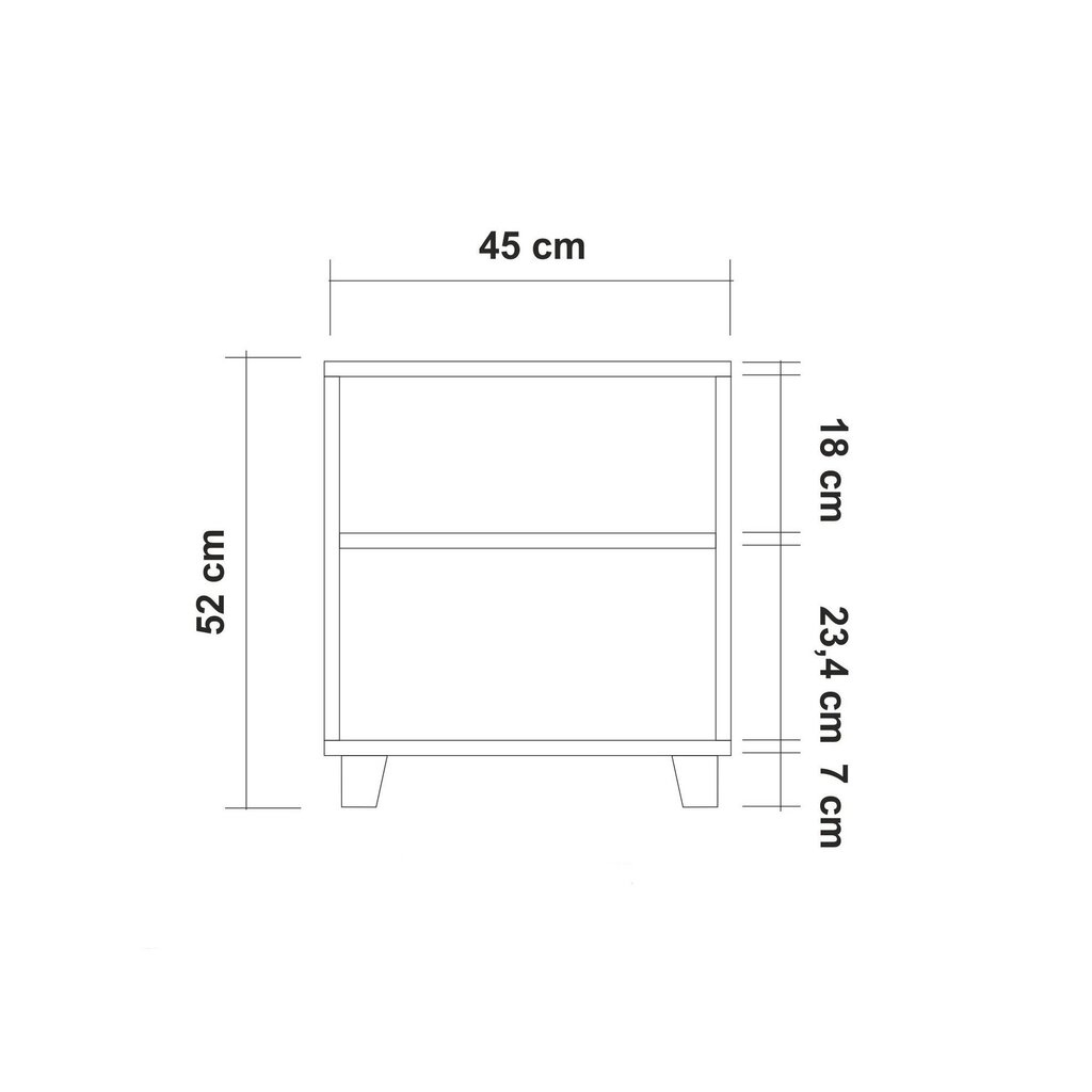 Naktinis staliukas Asir, 45x52x40cm, smėlio/rudos spalvos kaina ir informacija | Spintelės prie lovos | pigu.lt