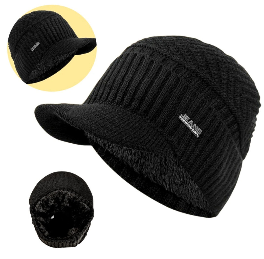 Žieminė šilta kepurė vyriška SD116 juoda, Universalus kaina | pigu.lt
