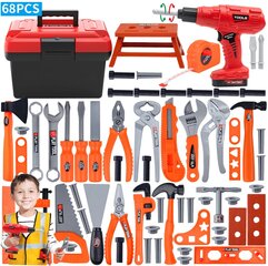 Набор инструментов для детей Play Tool, 68 предметов цена и информация | Игрушки для мальчиков | pigu.lt
