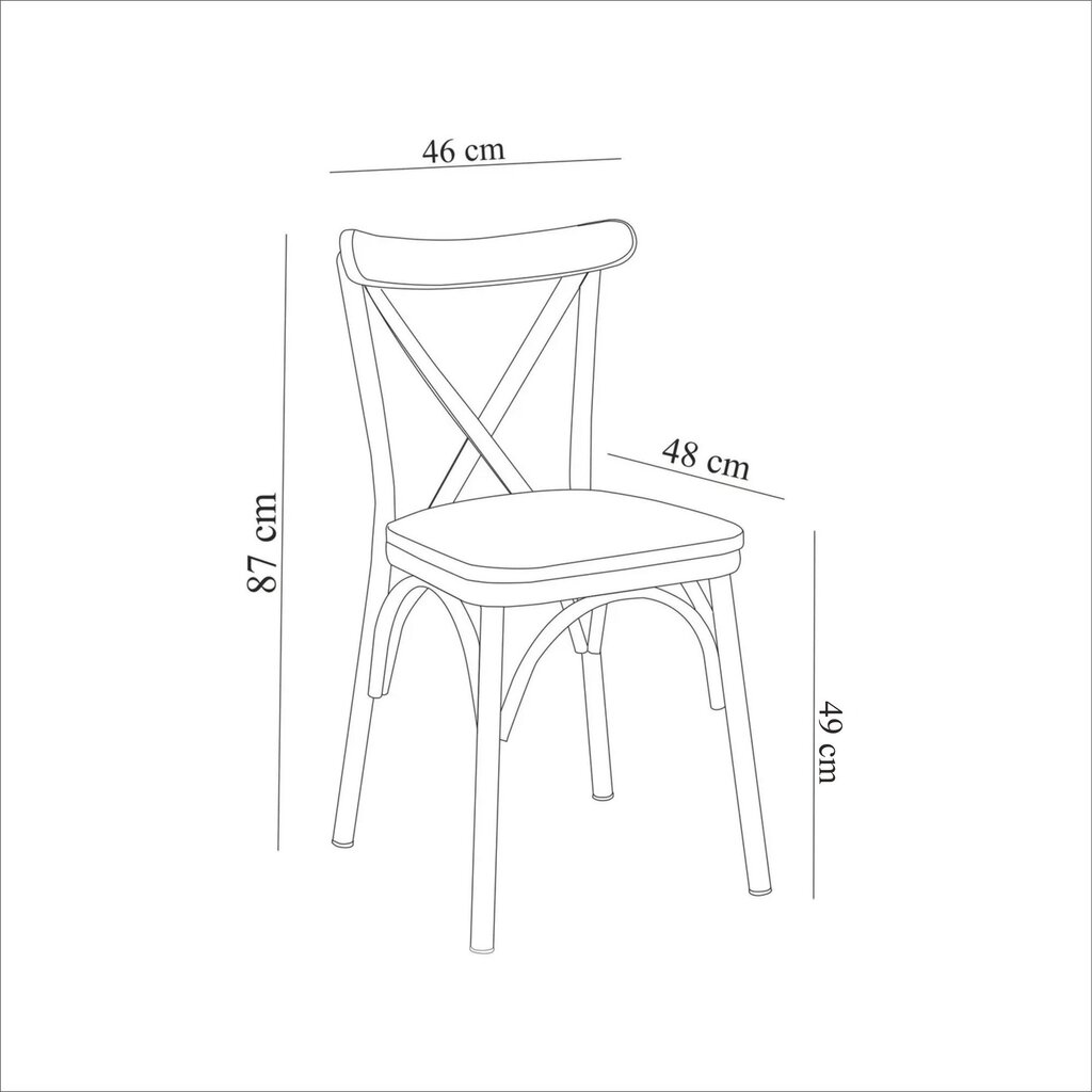 Kėdė Asir, 46x87x48cm, balta kaina ir informacija | Virtuvės ir valgomojo kėdės | pigu.lt