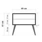 Naktinis staliukas Asir, 60x61x40cm, smėlio/pilkos spalvos kaina ir informacija | Spintelės prie lovos | pigu.lt