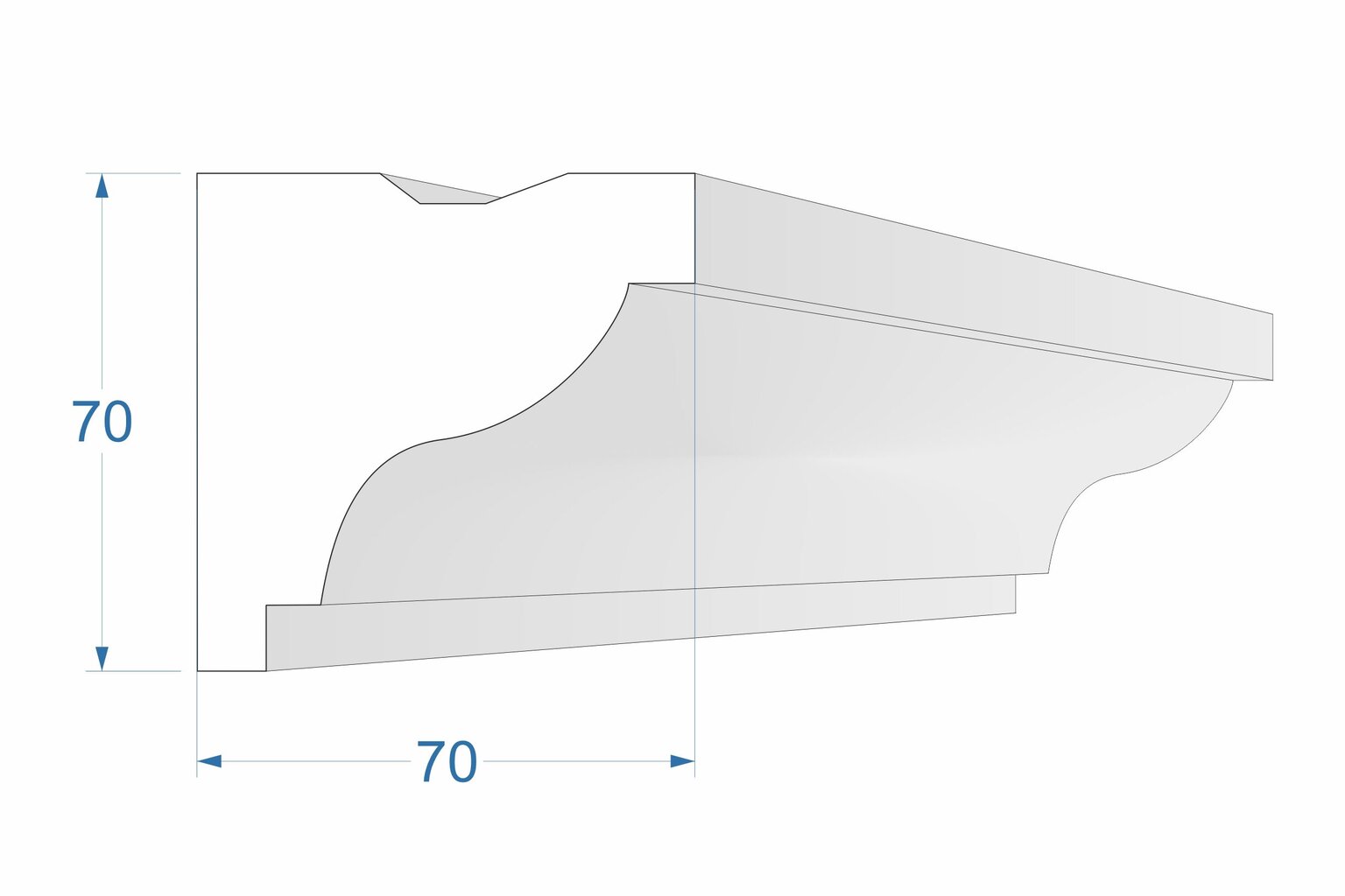 Apšvietimo juosta, LS17A 7x7x200cm kaina ir informacija |  Lubų, sienų dekoro elementai | pigu.lt