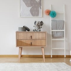 Naktinis staliukas Asir, 60x61x40cm, smėlio/rudos spalvos kaina ir informacija | Spintelės prie lovos | pigu.lt