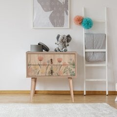Naktinis staliukas Asir, 60x61x40cm, smėlio spalvos kaina ir informacija | Spintelės prie lovos | pigu.lt