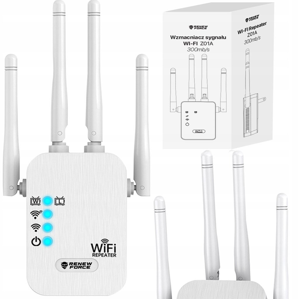 Wi-Fi signalo stiprintuvas su 4 antenomis цена и информация | Signalo stiprintuvai (Range Extender) | pigu.lt