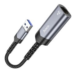 Adapteris Hoco UA26 USB-A to RJ45 (1000 Mbps) pilkas kaina ir informacija | Adapteriai, USB šakotuvai | pigu.lt