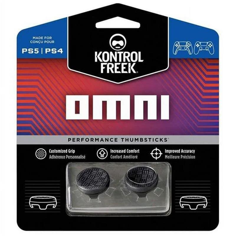 KontrolFreek Omni, PS4, PS5, 2 pcs, black - Thumbstick covers kaina ir informacija | Žaidimų pultai  | pigu.lt