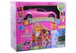 Lėlių vila su rožiniu automobiliu Lean Toys, 99 d. kaina ir informacija | Žaislai mergaitėms | pigu.lt