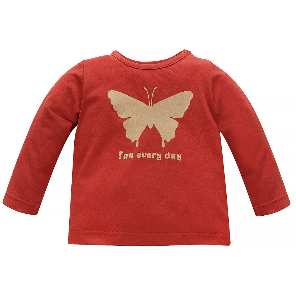 Marškinėliai mergaitėms Pinokio 1122, raudoni цена и информация | Marškinėliai kūdikiams | pigu.lt