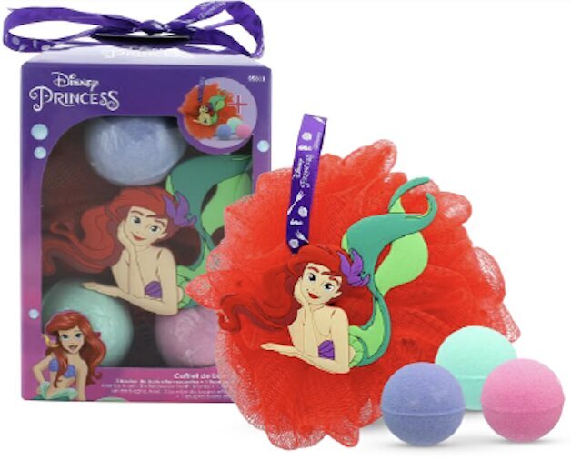Vaikiškas rinkinys: kempinė + vonios kamuoliukai Ariel, 4 vnt. kaina ir informacija | Dušo želė, aliejai | pigu.lt