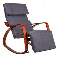 Кресло-качалка с регулируемой подставкой для ног деревянные подлокотники цена и информация | Кресла в гостиную | pigu.lt