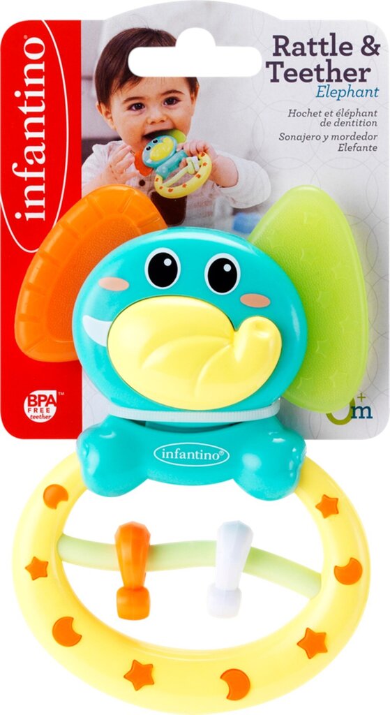 Barškutis-kramtukas Drambliukas Infantino kaina ir informacija | Žaislai kūdikiams | pigu.lt