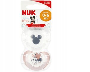 Силиконовая соска NUK Disney 1125, 0-6 мес, 2 штуки цена и информация | Пустышки | pigu.lt