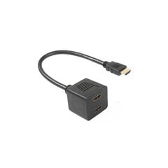 HDMI/2xHDMI, 0.1 m kaina ir informacija | Kabeliai ir laidai | pigu.lt