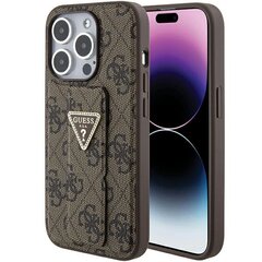 Guess GUHCP15LPGS4TDW iPhone 15 Pro 6.1" brązowy|brown hardcase Grip Stand 4G Triangle Strass цена и информация | Чехлы для телефонов | pigu.lt