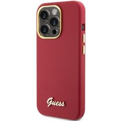 Guess GUHCP15LSMBSLM iPhone 15 Pro 6.1" magenta hardcase Silicone Script Metal Logo & Frame цена и информация | Чехлы для телефонов | pigu.lt