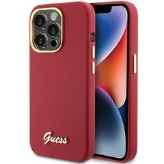 Guess GUHCP15LSMBSLM iPhone 15 Pro 6.1" magenta hardcase Silicone Script Metal Logo & Frame цена и информация | Чехлы для телефонов | pigu.lt