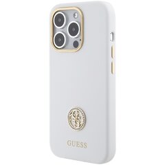 Guess GUHCP15XM4DGPH iPhone 15 Pro Max 6.7" biały|white hardcase Silicone Logo Strass 4G цена и информация | Чехлы для телефонов | pigu.lt