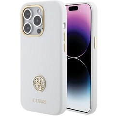 Guess GUHCP15XM4DGPH iPhone 15 Pro Max 6.7" biały|white hardcase Silicone Logo Strass 4G цена и информация | Чехлы для телефонов | pigu.lt