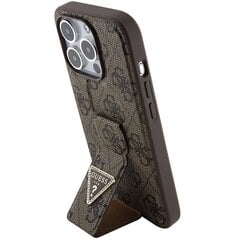 Guess GUHCP15XPGS4TDW iPhone 15 Pro Max 6.7" brązowy|brown hardcase Grip Stand 4G Triangle Strass цена и информация | Чехлы для телефонов | pigu.lt