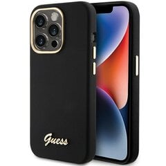 Guess GUHCP15XSMBSLK iPhone 15 Pro Max 6.7" czarny|black hardcase Silicone Script Metal Logo & Frame цена и информация | Чехлы для телефонов | pigu.lt