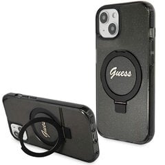 Guess GUHMP15MHRSGSK iPhone 15 Plus 6.7" czarny|black hardcase Ring Stand Script Glitter MagSafe цена и информация | Чехлы для телефонов | pigu.lt