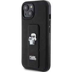 Чехол Karl Lagerfeld для iPhone 15 Plus 6,7 KLHCP15MGSAKCPK черный HC GRIPSTAND SAFFIANO KC PINS цена и информация | Чехлы для телефонов | pigu.lt