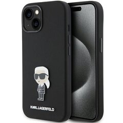 Karl Lagerfeld KLHCP15MSMHKNPK iPhone 15 Plus 6.7" czarny|black Silicone Ikonik Metal Pin цена и информация | Чехлы для телефонов | pigu.lt