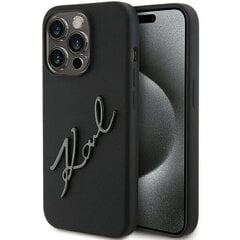 Karl Lagerfeld KLHCP15XSKSBMCK iPhone 15 Pro Max 6.7" czarny|black hardcase Silicone Karl Script цена и информация | Чехлы для телефонов | pigu.lt
