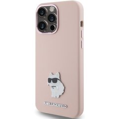 Чехол Karl Lagerfeld для iPhone 15 Pro Max 6,7 KLHCP15XSMHCNPP розовый HC SILICONE C METAL PIN цена и информация | Чехлы для телефонов | pigu.lt