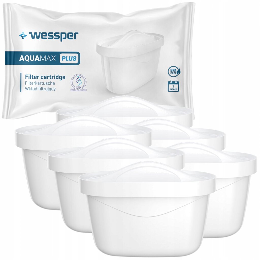 Wessper Aquamax Plus, 6 vnt. цена и информация | Vandens filtrai | pigu.lt