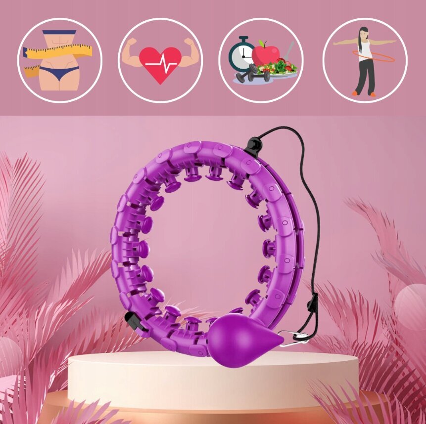 Liekninantis lankas Hula Hoop Smart, 45 cm, violetinis kaina ir informacija | Gimnastikos lankai ir lazdos | pigu.lt