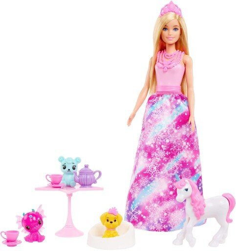 Advento kalendorius Barbie Dreamtopia ir stilizavimo galva Barbie kaina ir informacija | Žaislai mergaitėms | pigu.lt