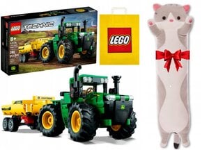 42136 LEGO Technic John Deere traktorius 4WD ir pliušinė pagalvė Katė, 50 cm цена и информация | Конструкторы и кубики | pigu.lt