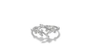 Žiedo lapų cirkonio sidabras 925 Marceline kaina ir informacija | Žiedai | pigu.lt