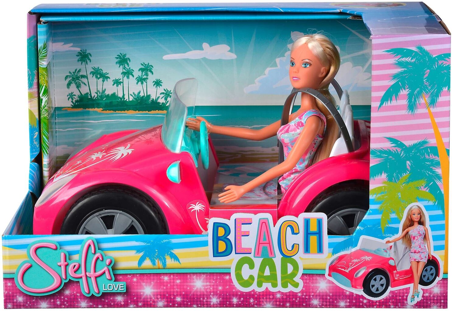 Lėlės ir rožinio kabrioleto Steffi Love rinkinys kaina ir informacija | Žaislai mergaitėms | pigu.lt