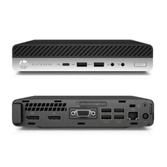 HP EliteDesk 800 Intel® Core™ i5-8500T 8GB RAM 256GB Integrated Intel UHD Graphics 630 Windows 10 Pro Black kaina ir informacija | Stacionarūs kompiuteriai | pigu.lt