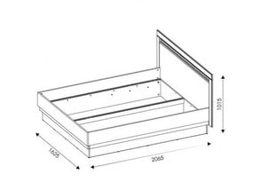 Lova Liveo Dorian DN14/140SP, su led apšvietimu, 140 cm, ruda цена и информация | Кровати | pigu.lt