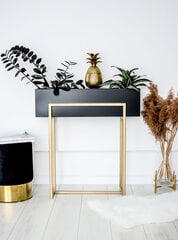 Stalas-konsolė Decorates Kaya gold, 75x25 cm, juodas/auksinis kaina ir informacija | Stalai-konsolės | pigu.lt