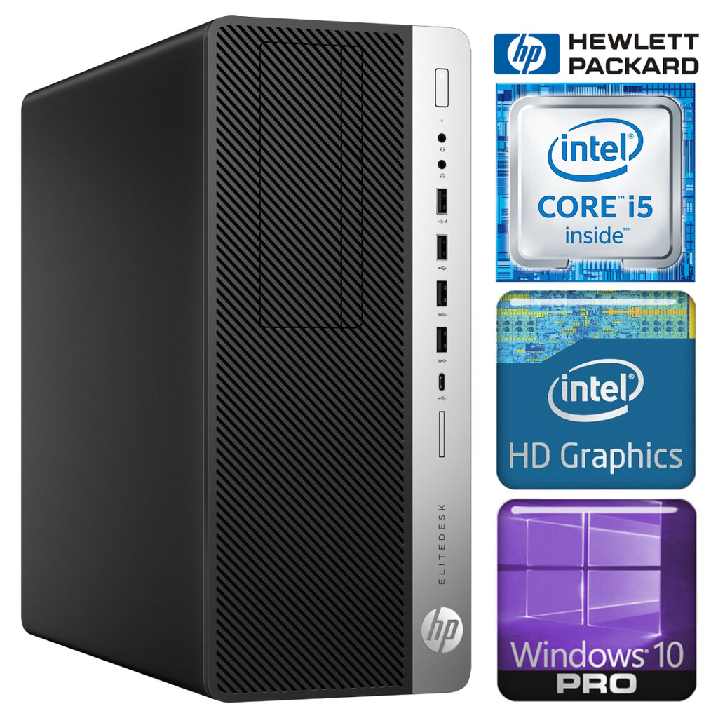 HP 800 G3 Tower i5-7500 8GB 128SSD M.2 NVME+1TB WIN10Pro цена и информация | Stacionarūs kompiuteriai | pigu.lt