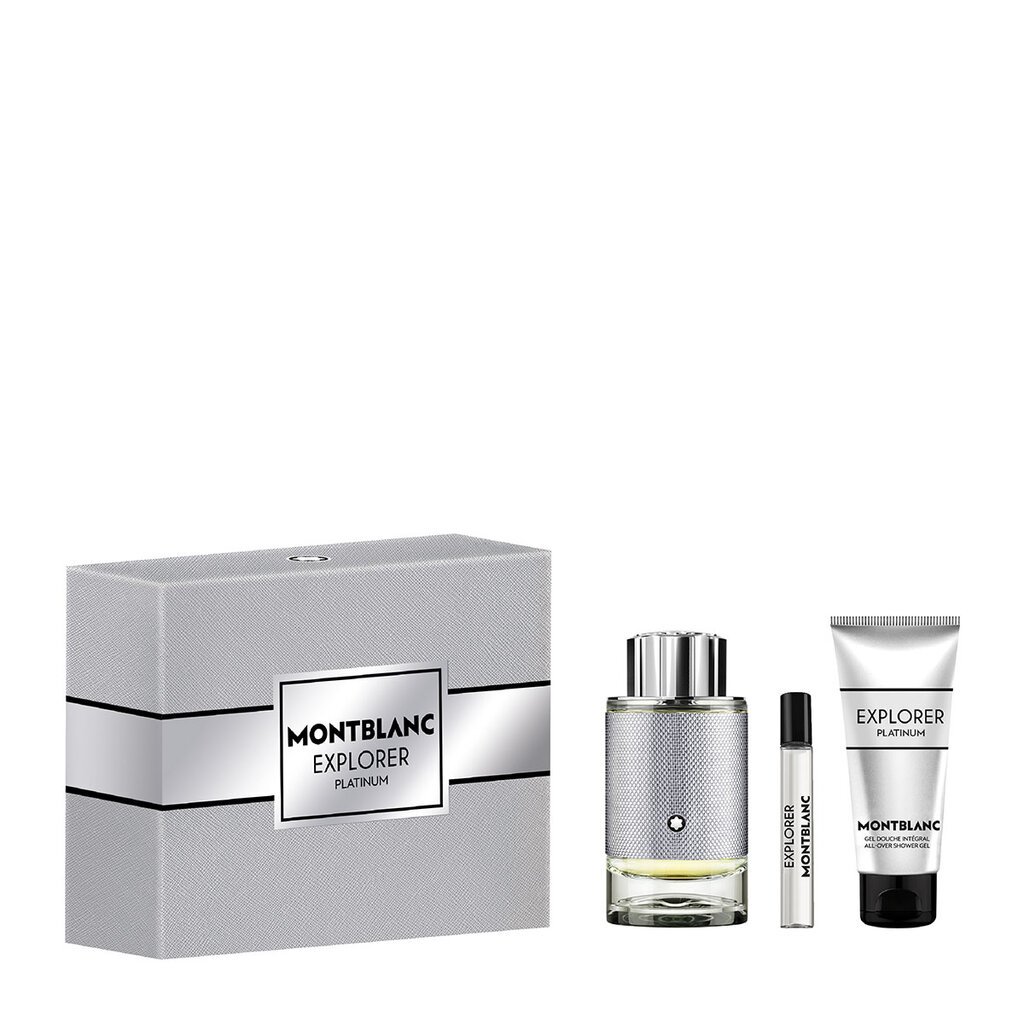 Rinkinys Montblanc Explorer Platinum EDP vyrams, kvapusis vanduo 100 ml + dušo gelis 100ml + kvapusis vanduo 7.5ml kaina ir informacija | Kvepalai vyrams | pigu.lt