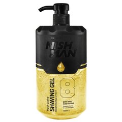 Skutimosi gelis Nishman Fresh Active Gold One, 1000 ml kaina ir informacija | Skutimosi priemonės ir kosmetika | pigu.lt